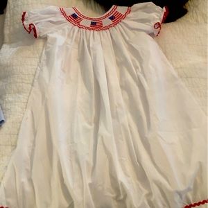 Smocked American flag dress